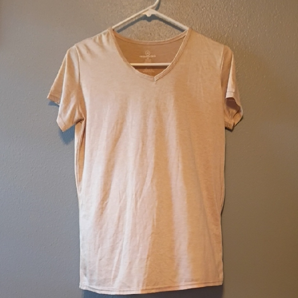 Essentials Beige V-Neck T-Shirt